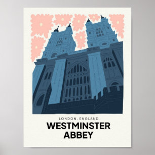 Poster Abbaye de Westminster Londres Angleterre Voyage fl