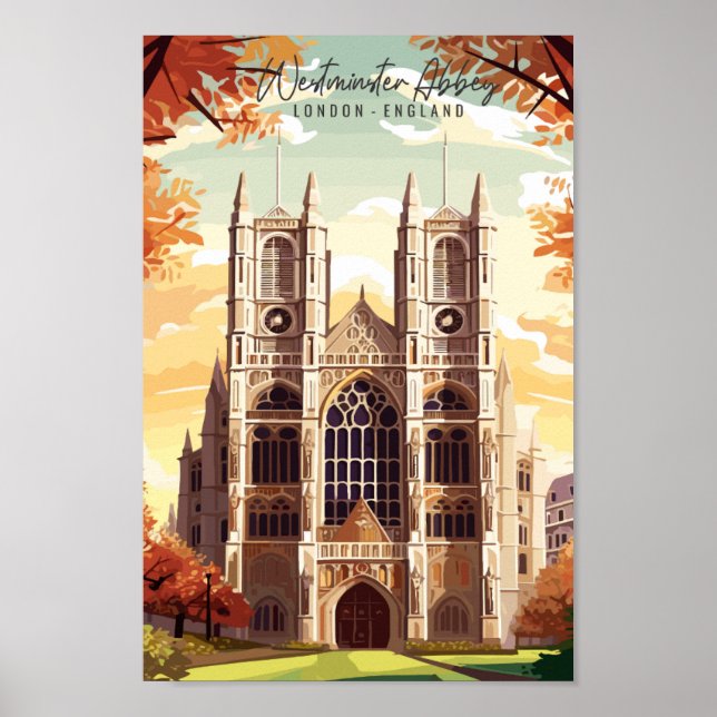 Poster Abbaye de Westminster Londres Angleterre voyage vi (Devant)