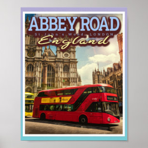 POSTER ABBEY ROAD LONDON - ROUTE ICONIQUE DE L'ANGLETERRE