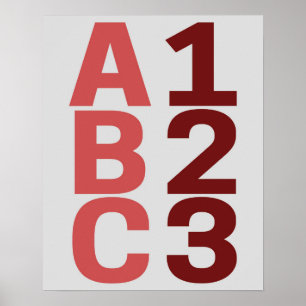 Poster ABC 123 Numéros alphabétiques de l'affiche