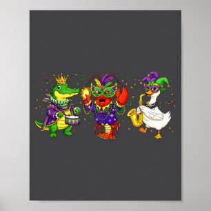 Poster Abc Alligator Brown Écrevisse Louisiane Mardi Gras