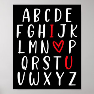 Poster Abc Alphabet Je T'Aime Professeur D'Anglais Saint-