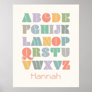 Poster ABC Alphabet Personnalisé Art pour enfants
