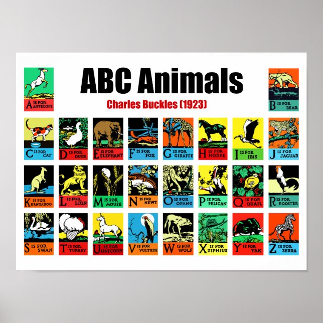Poster ABC Animals, Charles Buckles (1923) (Devant)