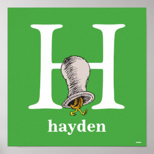 Poster ABC du Dr Seuss : Lettre H - Blanc   Ajouter Votre