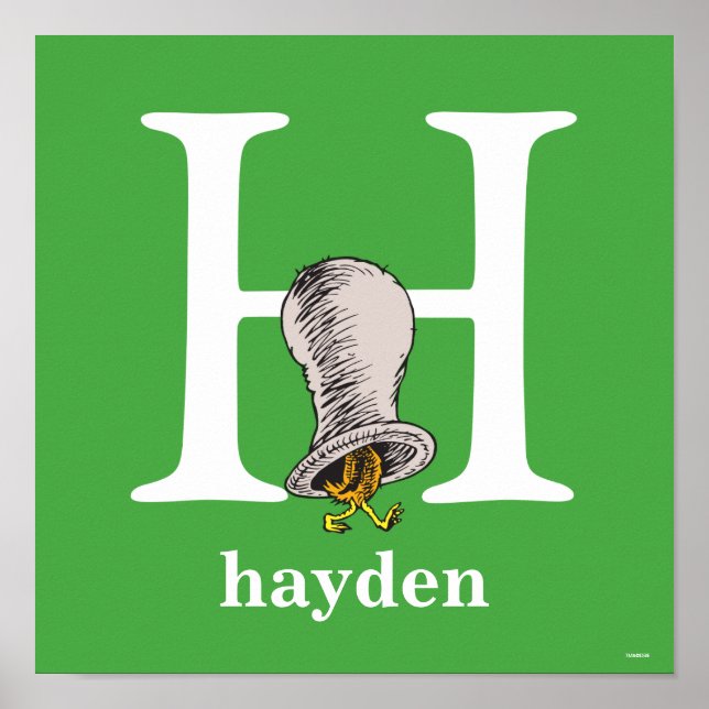 Poster ABC du Dr Seuss : Lettre H - Blanc | Ajouter Votre (Devant)