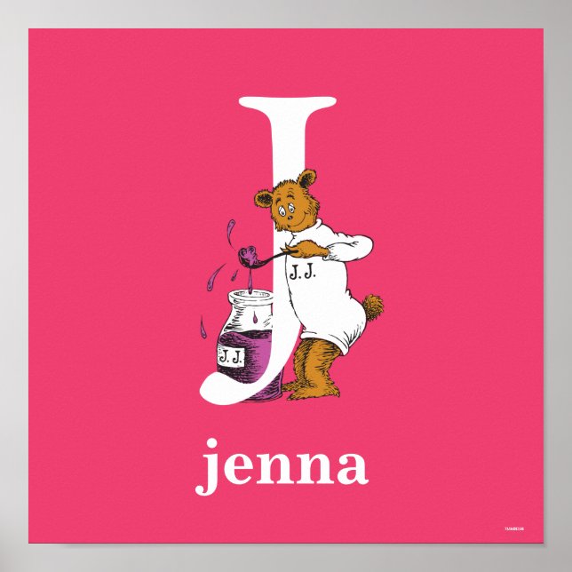 Poster ABC du Dr Seuss : Lettre J - Blanc | Ajouter Votre (Devant)