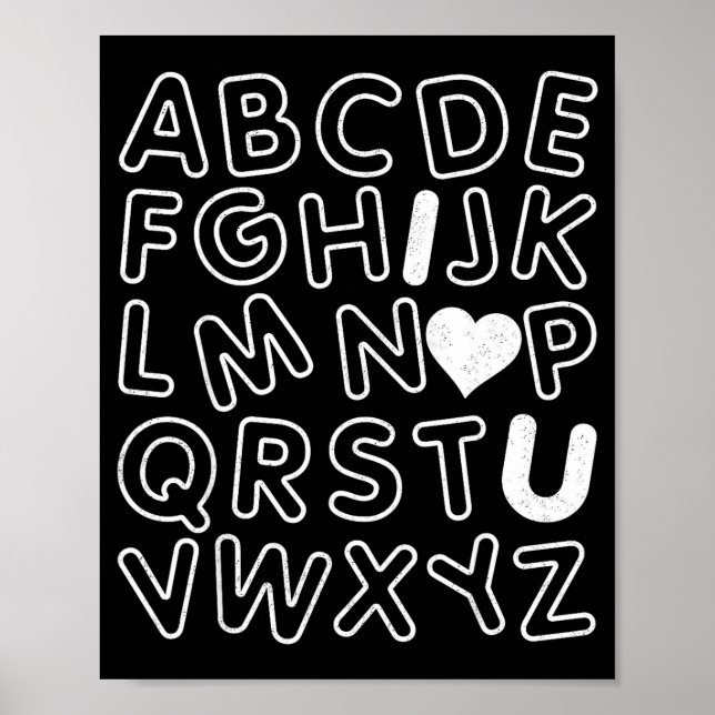 Poster Abc I Love You Alphabet Teachers Day Valentines Da (Devant)