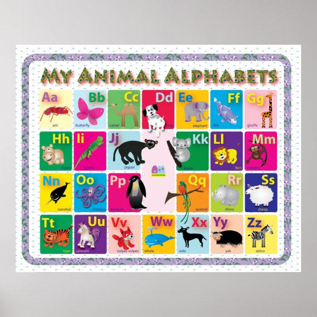 Poster ABC : Mon alphabet animal (Devant)