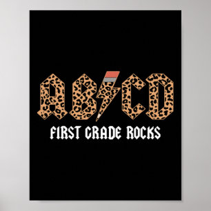 Poster Abcd Rocks Première Année Retour À L'École Leopard