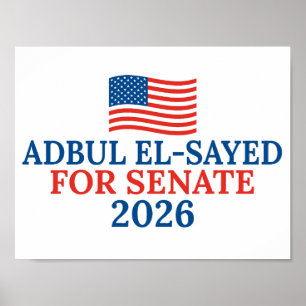 Poster Abdul El-Sayed au Sénat Michigan Élection 2026