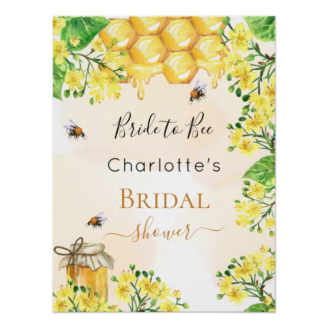 Poster Abee Fête des mariées mariée aux fleurs jaunes (Devant)