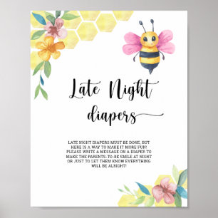 Poster Abeille bourdon \ Jeu de couches tard la nuit