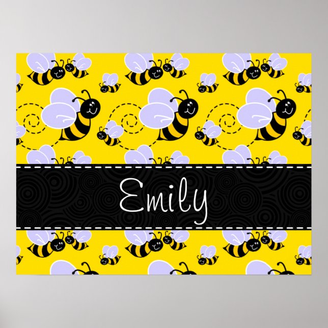 Poster Abeille jaune et noire (Devant)