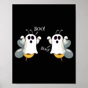 Poster Abeilles fantômes disant Boo Costume drôle d'Hallo