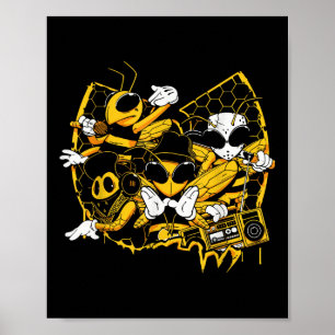 Poster Abeilles Hip hop Vieux École Rap Musique Amoureux