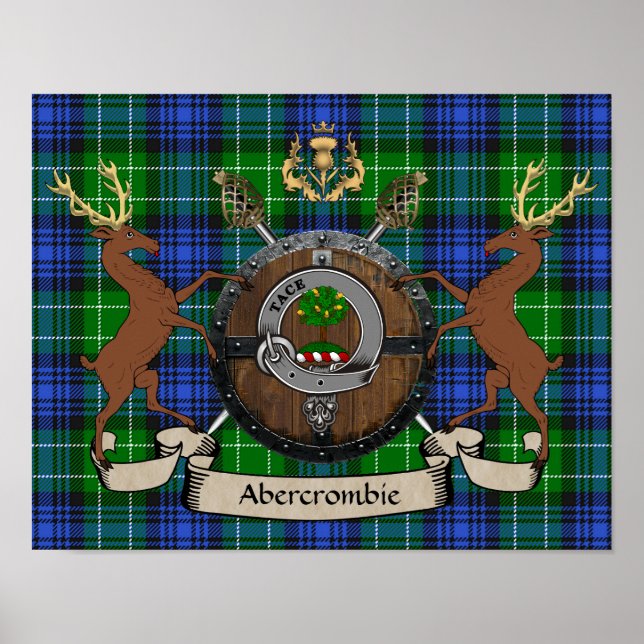 Poster Abercrombie Badge & Scottish Targe Personnalisé (Devant)