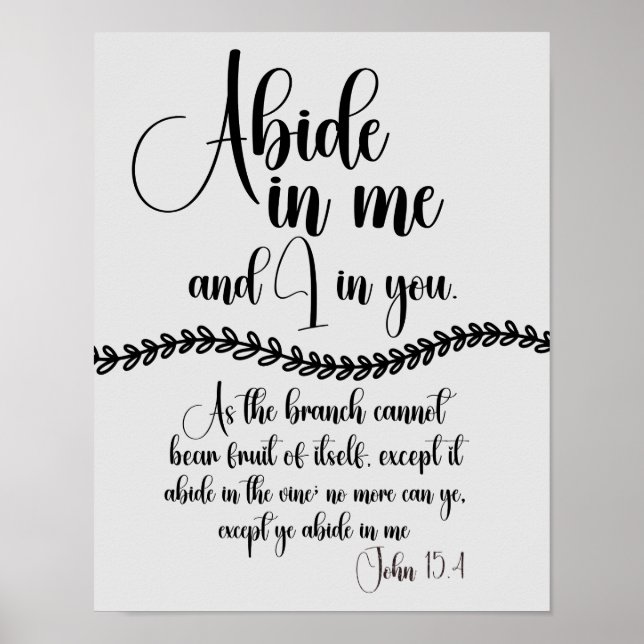Poster Abide in Me Bible Verse (Devant)