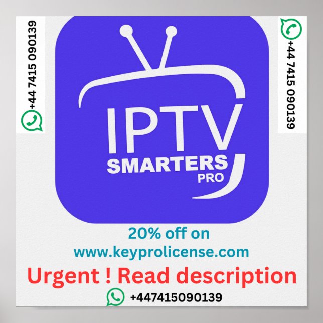 Poster Abonnement De 12 Mois À IPTV keyprolicense.com (Devant)