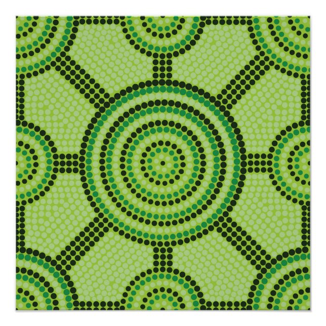 Poster Aboriginal dot painting (Devant)