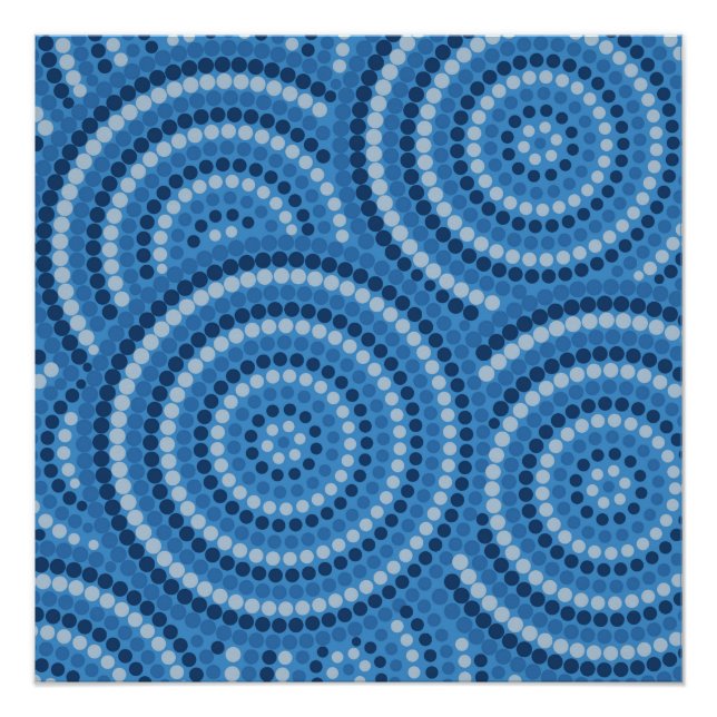 Poster Aboriginal dot painting (Devant)