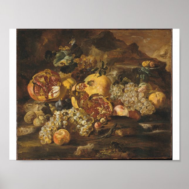 Poster Abraham Brueghel - Grenades Et Autres Fruits (Devant)
