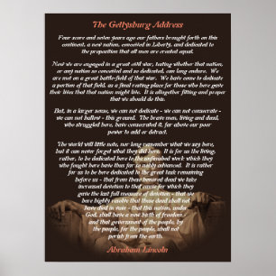 Poster Abraham Lincoln - Adresse Gettysburg
