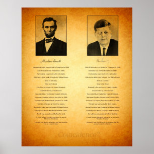 Poster Abraham Lincoln and John F Kennedy Conspiracy