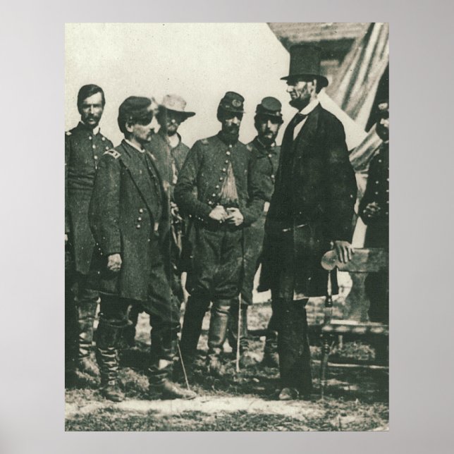 Poster Abraham Lincoln avec des troupes 1862 (Devant)