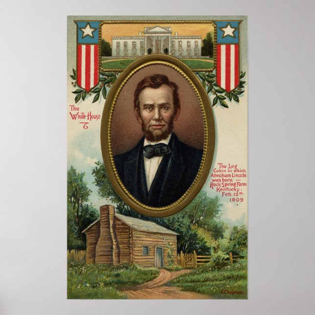Poster Abraham Lincoln & Cabine de journaux dans le Kentu (Devant)