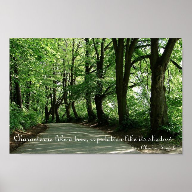 Poster Abraham Lincoln Citation de caractère (Devant)