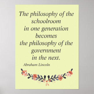 Poster Abraham Lincoln Cite La philosophie de l'école