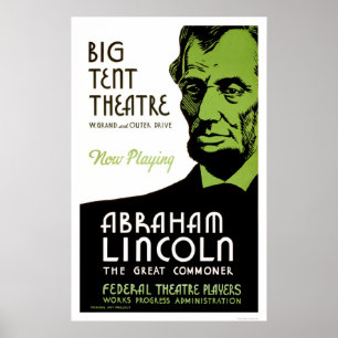 Poster Abraham Lincoln Drama 1936 WPA