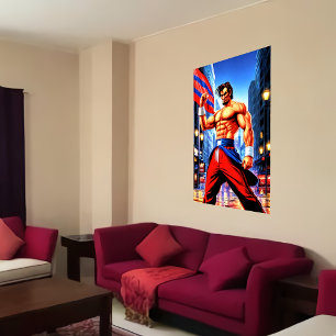 Poster Abraham Lincoln en tant que combattant   AI Art Po