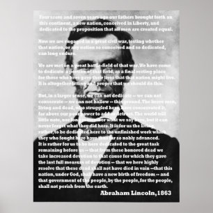 Poster Abraham Lincoln Gettysburg Address Portrait