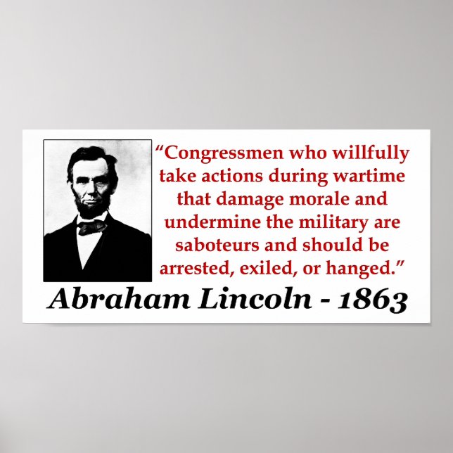 Poster Abraham Lincoln : Les Saboteurs Devraient Être... (Devant)