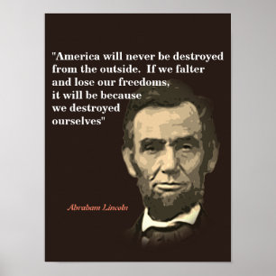 Poster Abraham Lincoln Quota On America's Destruction
