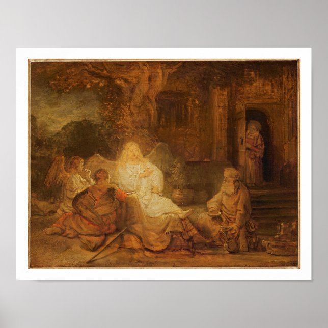 Poster Abraham Receives the Three Angels, 1646 (oil on pa (Devant)