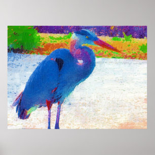 Poster Abrégé sur héron de grand bleu