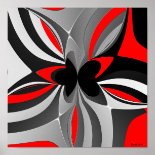 Poster Abrégé sur noir rouge gris