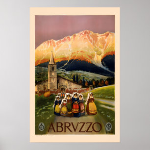 Poster Abruzzes Italie années 1920 Village Italien Classi