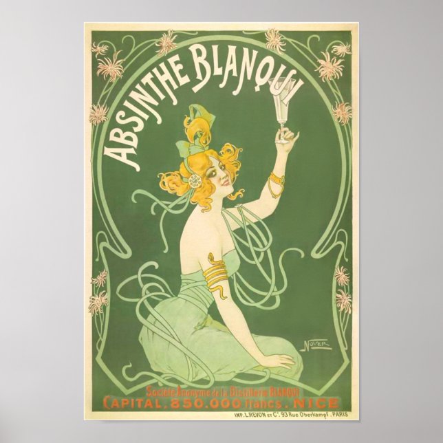 Poster Absinthe Blanqui Nover Art (Devant)