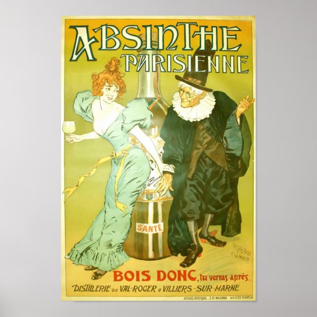 Poster Absinthe Parisienne Gélis-Didot Malteste (Devant)
