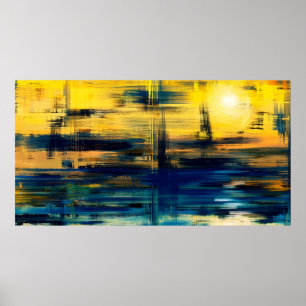 Poster Abstract art landscape painting, background illust