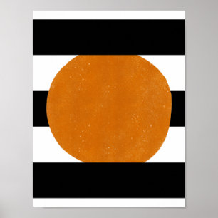 Poster Abstract Black and Yellow Elements Orange Shapes P