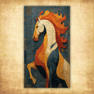 Poster Abstract Fire Horse – Modern Equine Art Design