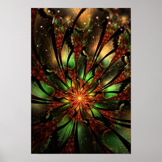 Poster Abstract fractal flower design.  (Devant)