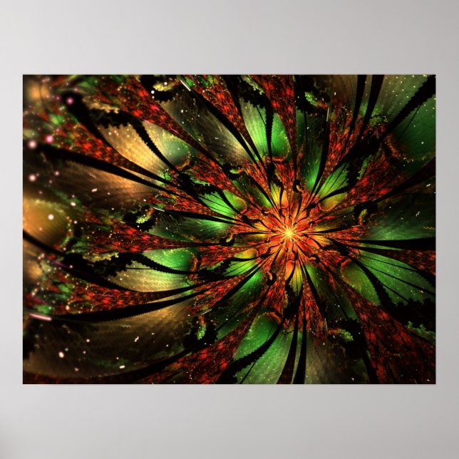 Poster Abstract fractal flower design. (Devant)