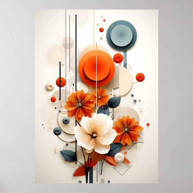 Poster Abstract Geometric Floral (Devant)