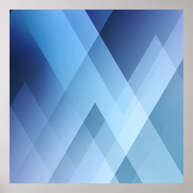Poster Abstract light background. Blue triangle pattern. (Devant)